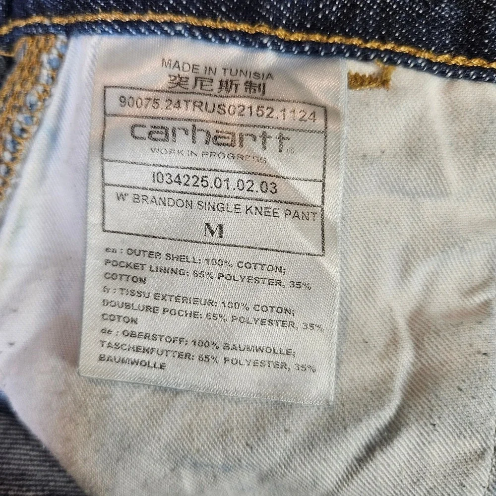 Carhartt WIP Brandon Single Knee Pant Womens Med Dark Wash Loose Carpenter Jean